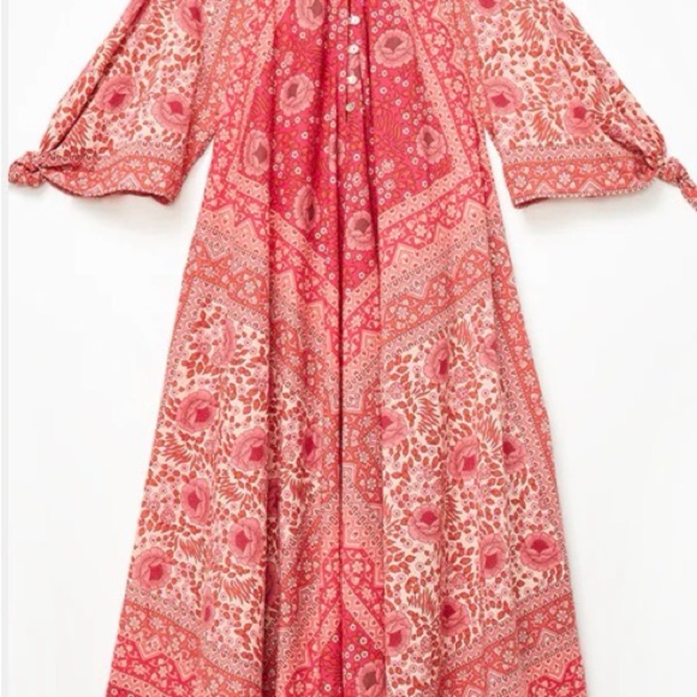 Matta Red and Pink Floral Maxi Dress